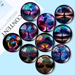 Magical Tree Beauty Moon night Life Tree 10pcs 12mm/18mm/20mm/25mm Round Photo glass cabochon demo flat back Making findings
