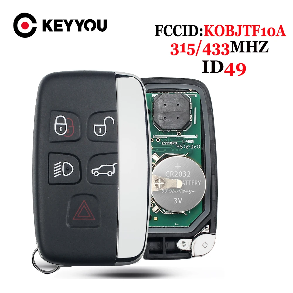 KEYYOU KOBJTF10A Remote Car Key 315/433MHz With PCF7953P ID49 For Range Rover Evoque Sport 2012 2013 2014 2015 2016 2017 2018