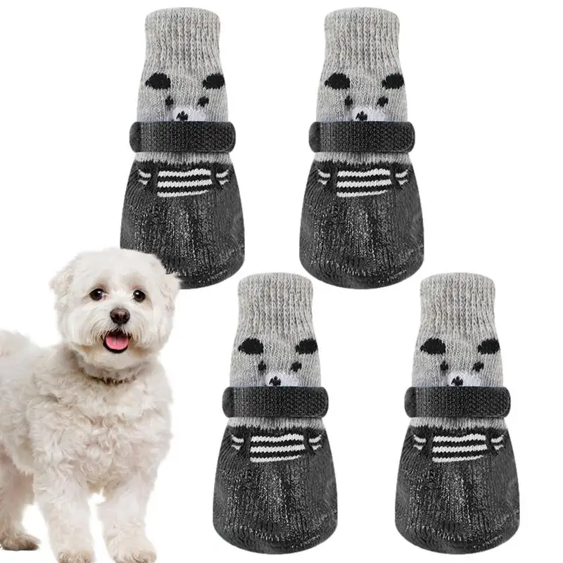 Dog Non Slip Socks Anti Slip Warm Dog Shoes Soft Pet Socks For Hardwood Floors Carpets Sofas Wear-Resistant Dog Shoes For Paw