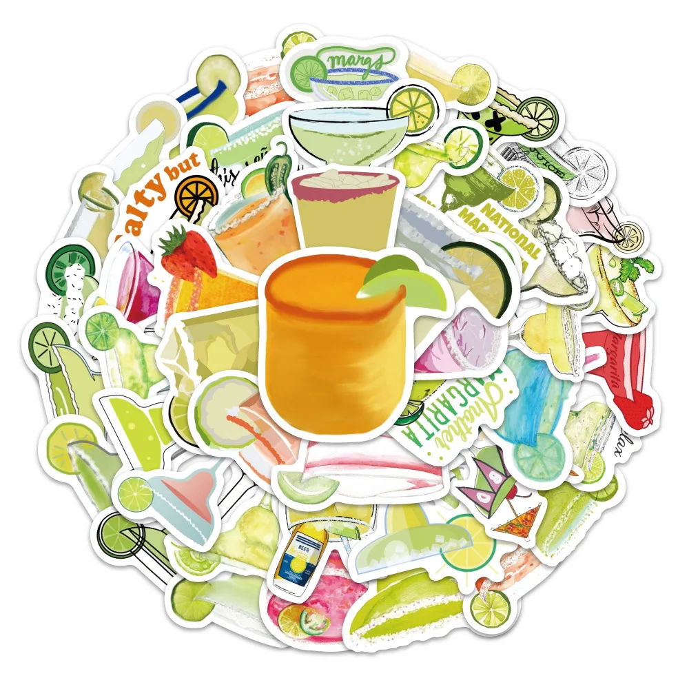 

10/50PCS Margarita Cocktail Sticker Cute Personality Creative Decoration DIY Phone Case Glasses Case Waterproof Decal Kids Toy