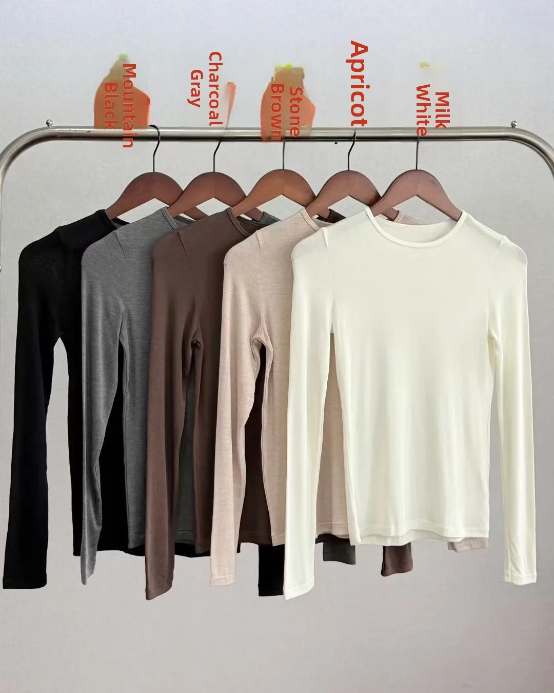 Classico versatile lungo strato base Sve Camere rotondo Ne T-shirt alta elastica da donna confortevole e delicata sulla pelle