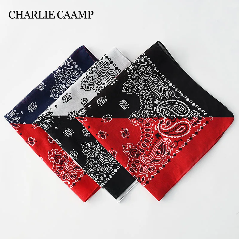 

Hip Hop Double Cashew Flower Scarf Square Turban Sweat Cotton Patchwork Printed Headband Bandana Headscarf Neck Scarves Woman