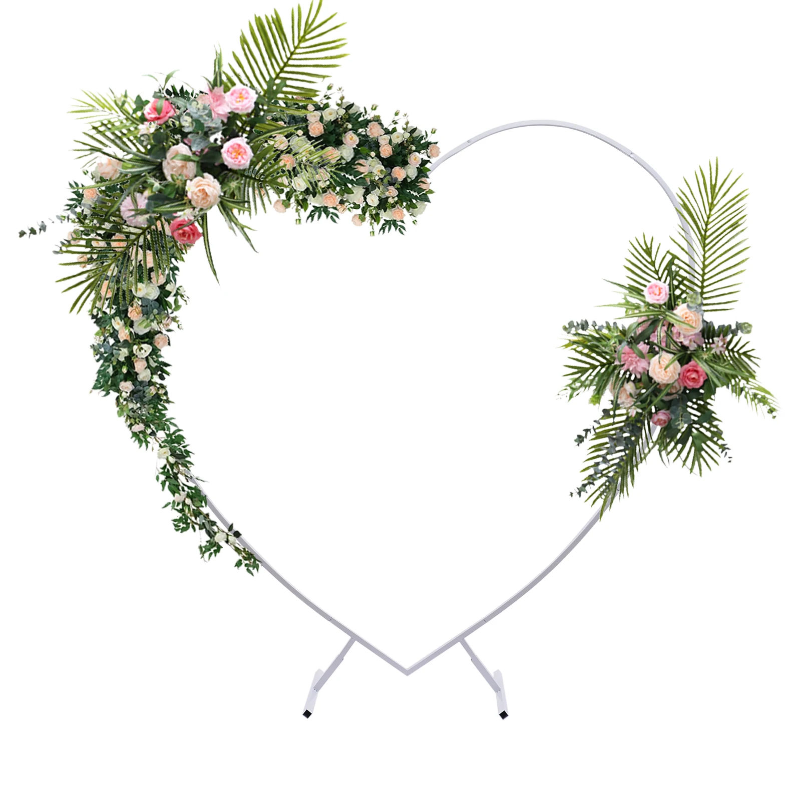 

Large Size 6.89ft (2.1m) White Metal HeartArch Kit Wedding Heart Arch Stand Love Column Arch Frame