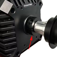 Shaft Clamp For Fanatec Base, featuring aluminum alloy material, CNC machining process, and anodized coloring.