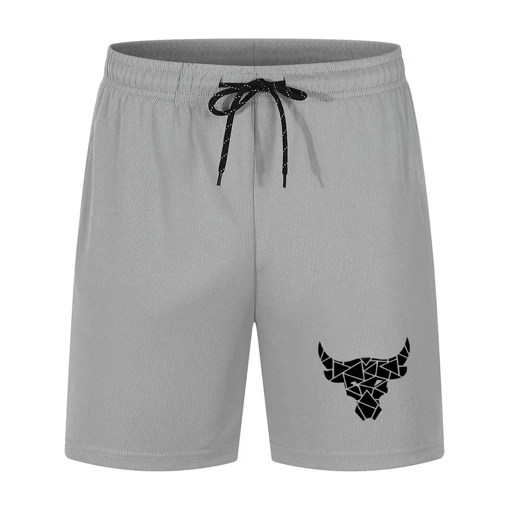 

Мужские черные шорты с уникальным принтом быка на шнурке, модные повседневные спортивные незаменимые вещи