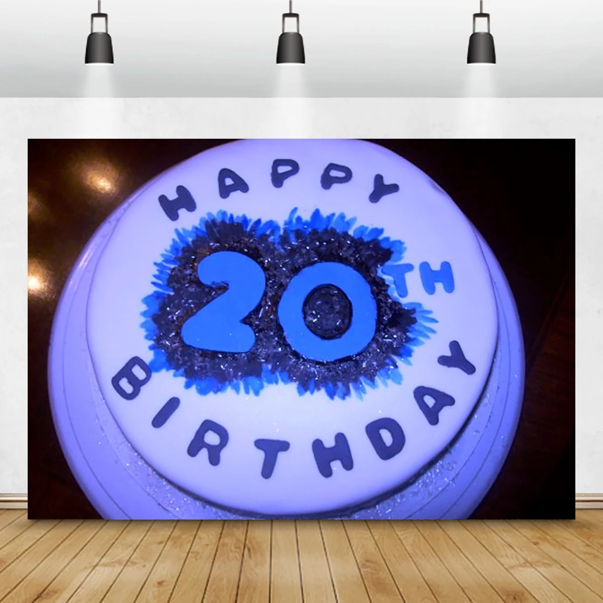 Happy 20th Birthday Cake Art Simple Style Party Decorations Supplies Banner Welcome Twenty Years Old Family Photo Photography