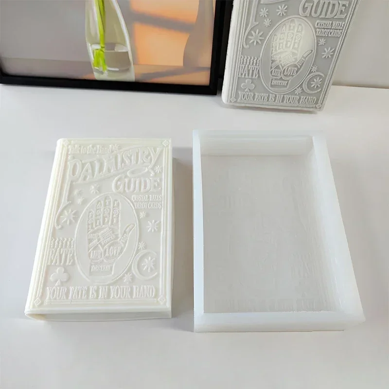 

3D Large Palmistry Guide Book Mould Booklet Silicone Candle Mold Handmade Decoration Gift Candle Making