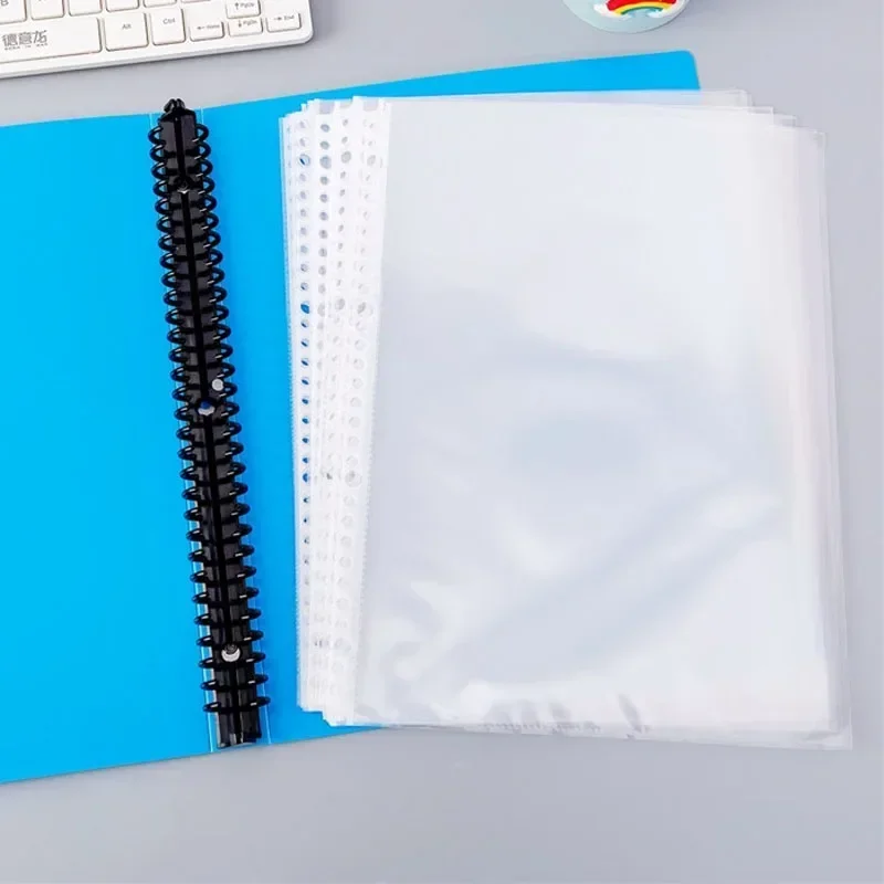 

50pcs/pack A5 A4 Binder Index Page 20/30 Holes Protectors Transparent PVC Bag Portable File Folder Clear File Bag for Documents