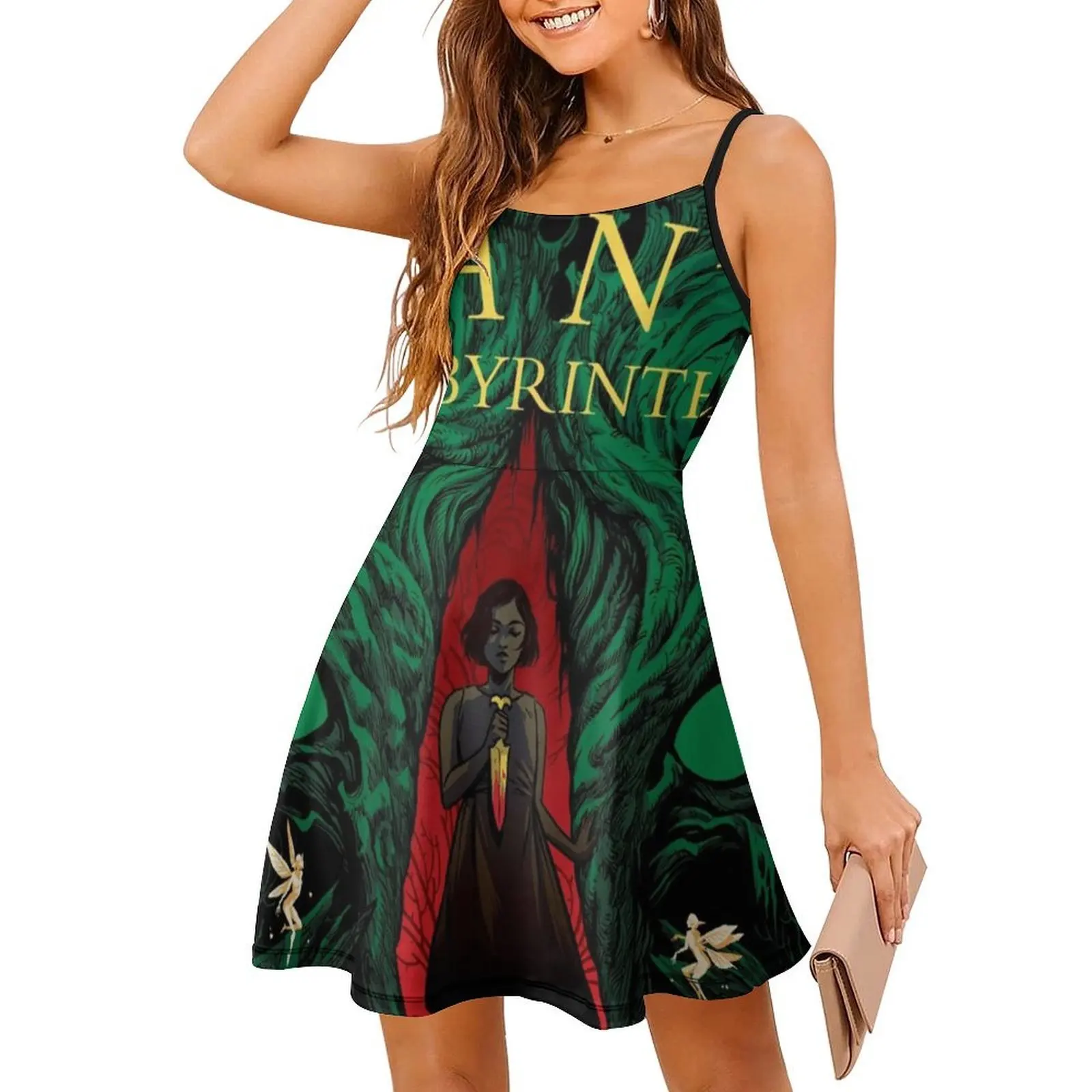 فستان Pan'S Labyrinth النسائي الأنيق للحفلات على شكل حرف a مع خيارات قصيرة/طويلة/بدون أكمام Dira Pans Labyrinth Guillermo Del