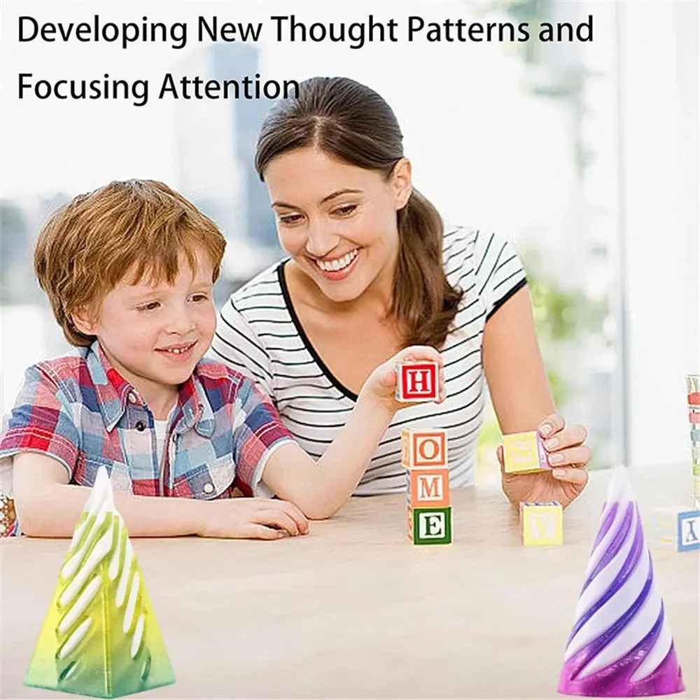 

Коллекционная 3D-печатная 3D-декорация с эффектом иллюзии, миниатюрная, мини-вертушка, фиджет-игрушка, невозможная пирамида для офисного стола