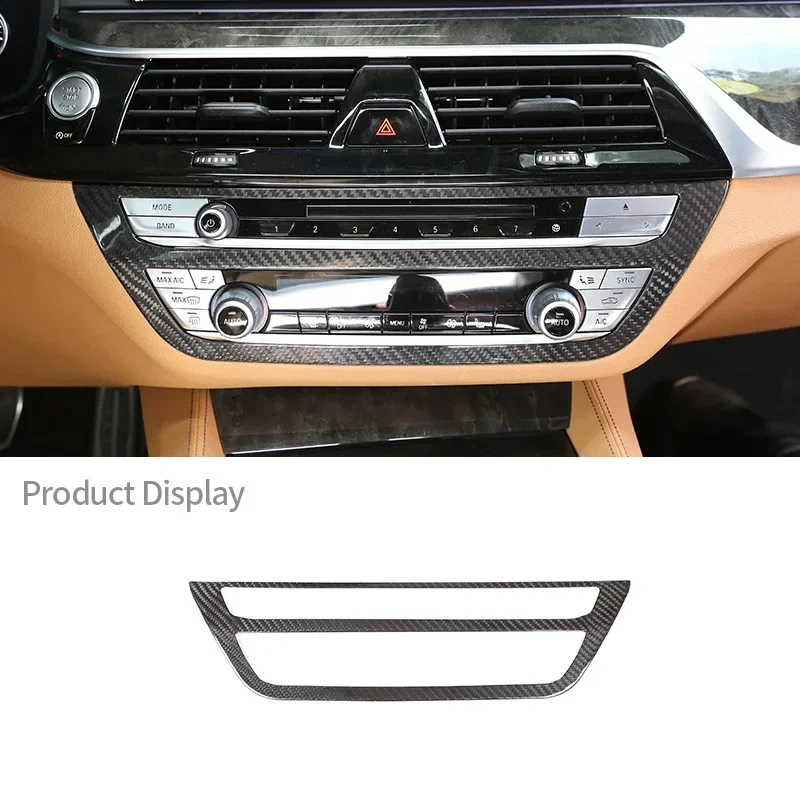 

For BMW 5 Series G30 G38 2017-2019 Real Carbon Fiber Car Interior Air Central Conditioning CD Button Panel Trim Side Cover