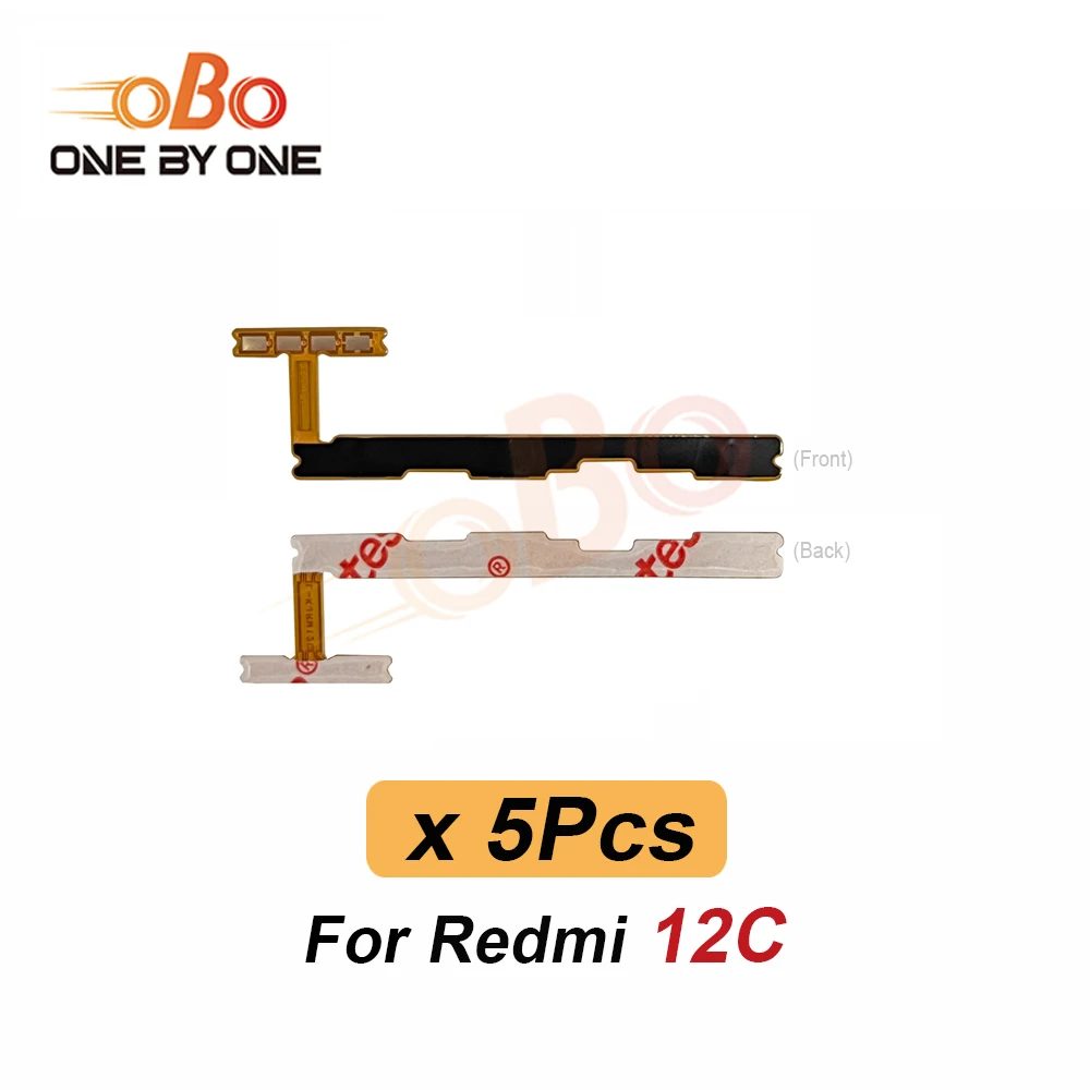 5Pcs Power Switch On Off Volume Side Button Key Flex Cable For Redmi 12C 13C 14C 15C 12 13 14 4G 15 5G Power Flex Replacement image 2