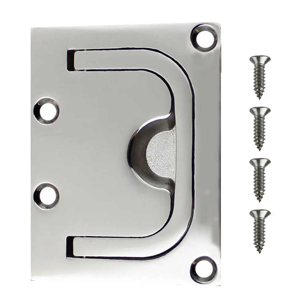 

1Set Stainless Steel Boat Hatch Latch Handle Flush Design for Recessed Floor Hatch Marine Cabinet Locker Door