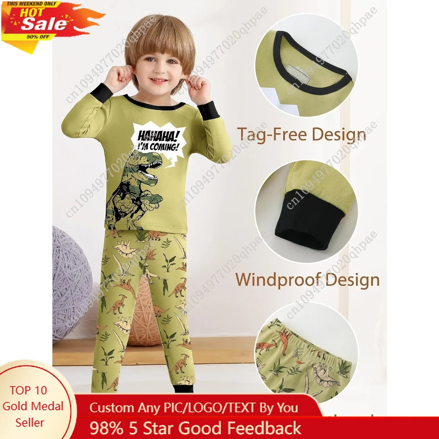 

Mikrdoo Baby Boys Pajamas Set 2-Piece Long Sleeve Snug Fit Soft Cotton Sleepwear for Toddler Kids 12Months-7Years