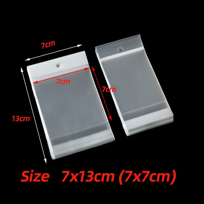 7x13 cm Available sizes 7x7 cm opp bag Plastic bag clear Self-adhesive bag white Chuck Bag Transparent poly Hang Hole Bag