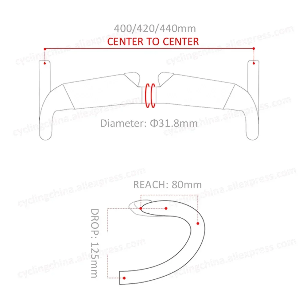 Nologo Aerofly II FACT Carbon Road Handlebar Light Durable Compression Internal Wiring Bent Handle Di2 compatible Bicycle Parts