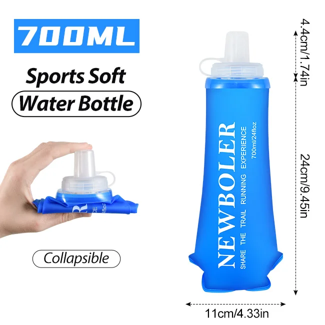 NEWBOLER TPU Outdoor Sport Klappbare Weiche Flasche Trinken Tragbare Wasserflasche für Laufen Camping Wandern Fahrrad Fitness Wasserbeutel
