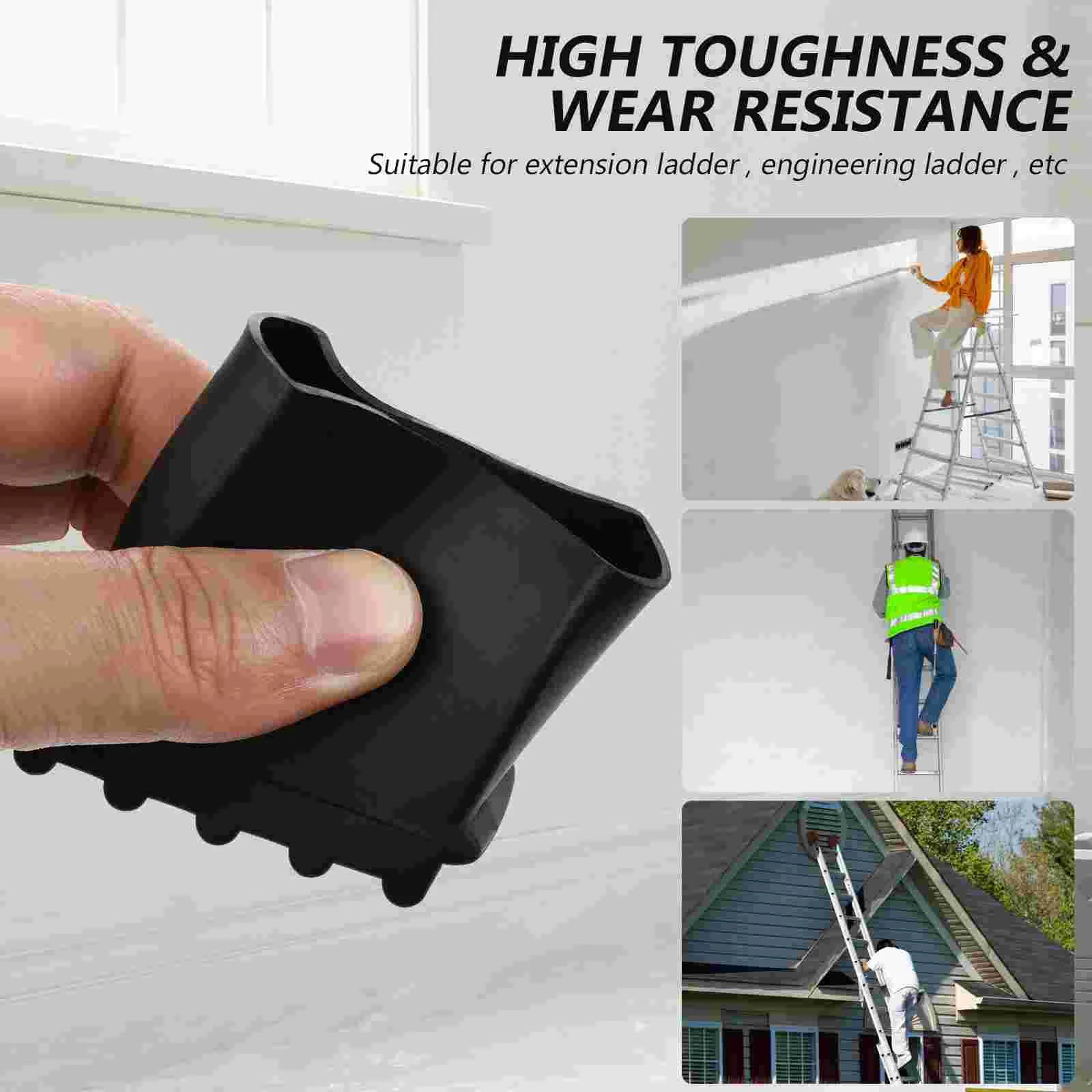 4 Pcs Ladder Foot Covers Rubber Pads Non Thickened Design For Regular Telescopic Ladders Resistant Engineering