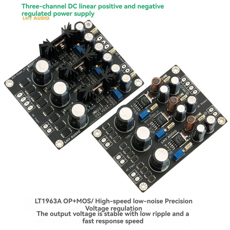 ABSQ-LT1963A 3-Way لـ Hifi RF DAC مكبر للصوت متوافق مع لوحة إمداد الطاقة الخطي المنظم لمشاريع DIY