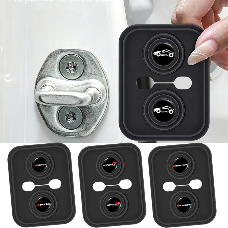 Upgrade Car Door Closing Shockproof Silicone Cushion Mute Shock Absorber Protective Covers Car Door Latch Accessories