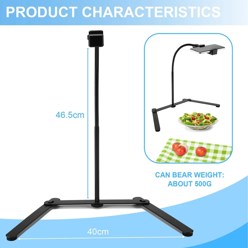 Trípode ajustable con soporte para teléfono móvil, soporte para teléfono aéreo, soporte de mesa para enseñanza en línea para transmisión en vivo