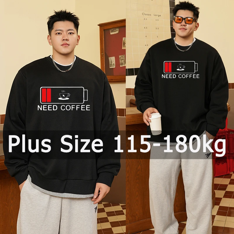 

Printed Sweatshirts Men Plus Size 110-180kg 6XL 7XL 8XL Winter Long Sleeve Pullovers Man Round Neck Tops Big Size Men Clothing