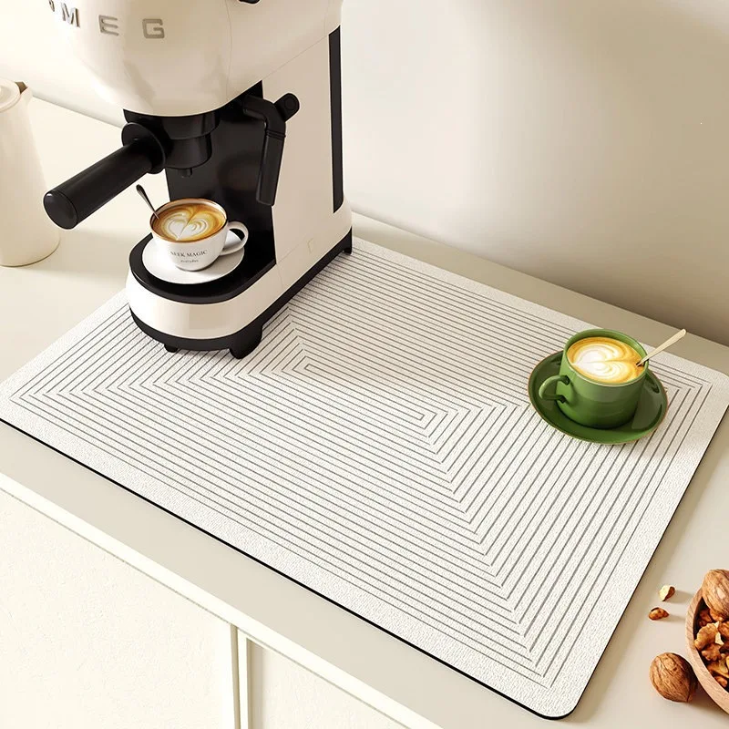 American Style Water Absorbent Diatom Mud Drain Pad Kitchen Counter Anti Slip Easy to Maintain Mat Wear Resistant Heat Insula...