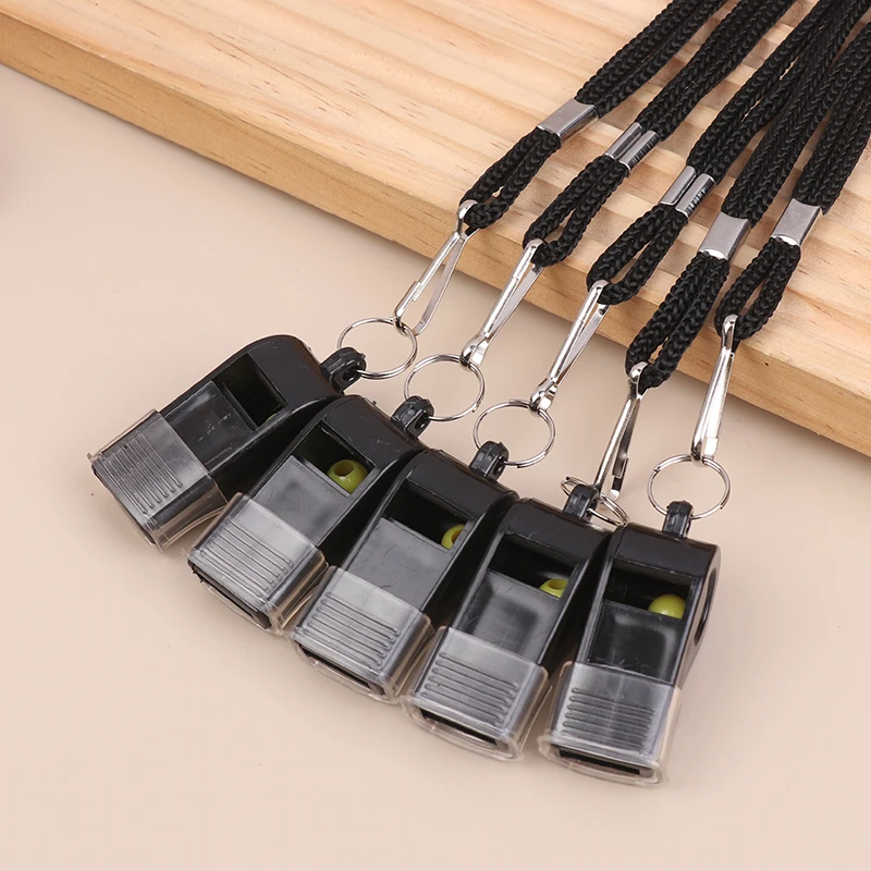 

2/3/5Pcs High Quality Black Whistle Referee Game Halter Whistle Outdoor Travel Hiking Whistle For Basketball Volleyball Games