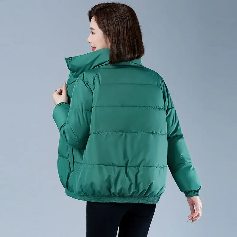 2023 New Women Down Cotton Coat Winter Jacket Female Short Parkas Loose Thick Warm Outwear Leisure Time Versatile Overcoat