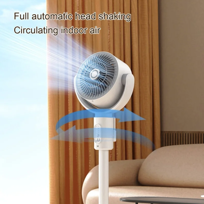 Standing Fan Quiet 5 Wind Speed 8h Timing Adjustable Height Air Circulating Floor Desk Oscillating Fan