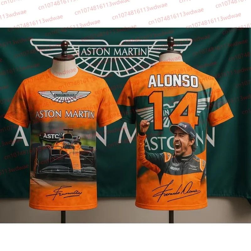 

Aston Martin 2026 T-Shirt Fernando Alonso No. 14 T Shirt Spanish Racers Team Racing Suit Quick Drying Jersey Vintage