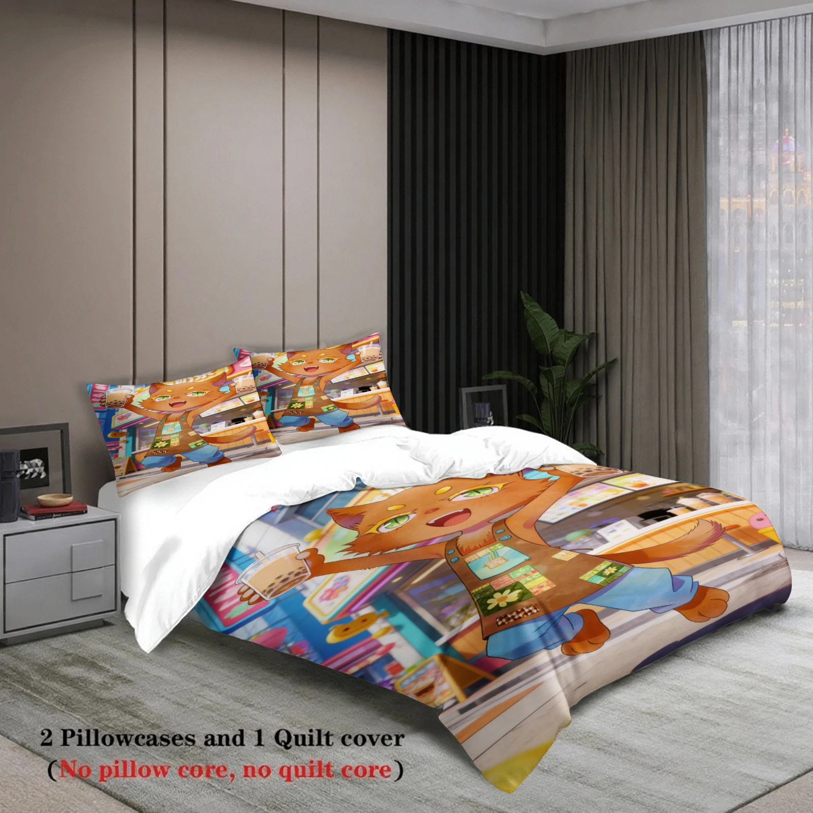 Cute Softville Cozy Town Fern the Quilt Fox Bedding Set With Duvet Cover & Pillowcase For Children's Bedroom Decor