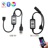 Bluetooth RGB LED Controller 4Pin USB 5V DC 5-24V Wireless Music controller APP Control For 5050 2835 3528 RGB Led Strip Light