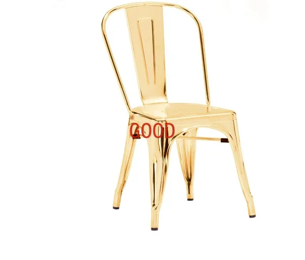Rose Golden Modern Metal Stackable Fast Food Restaurant Furniture Dining Chair with Metal Legs  Home Furniture