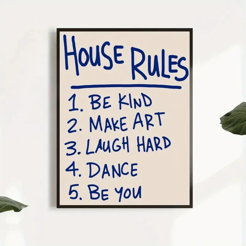 House Rules Wall Art Prints Canvas Painting Poster Picture For Living Bedroom Play Room Home Decor