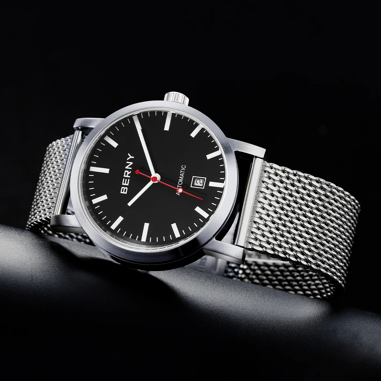 BERNY Swiss Trackway Men Wristwatch Mechanical Watch For Men Automatic Watches Original Luxury Brand Male Clock 5ATM Waterproof