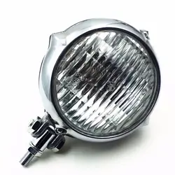 Clear Vintage Headlight Motorcycle Head Lamp Cruiser Cafe Racer Bobber Custom XL