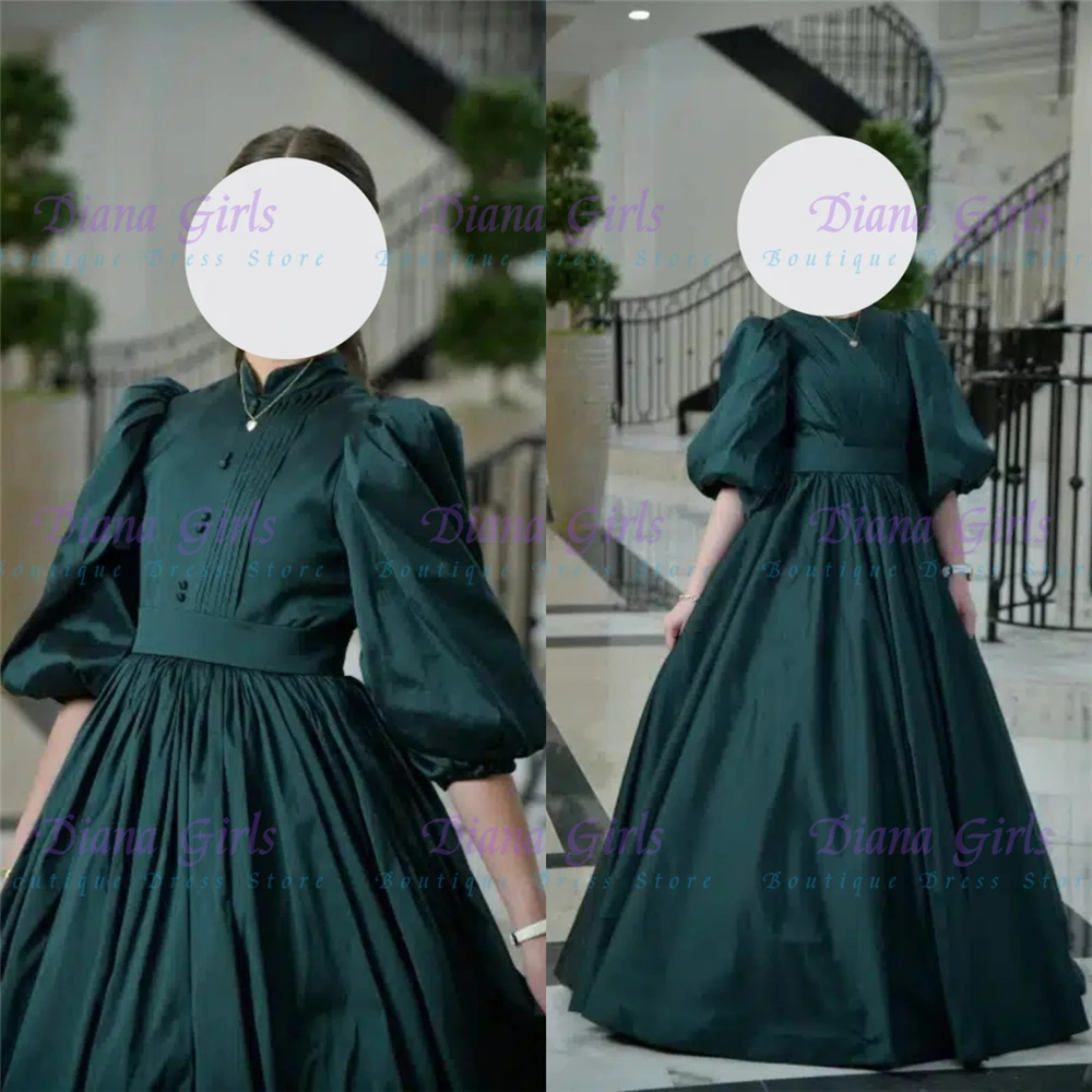 

Elegant Green Flower Girl Dress Quality Taffeta A-Line Fluffy With Exquisite Applique For Kids Birthday Party Evening Gowns