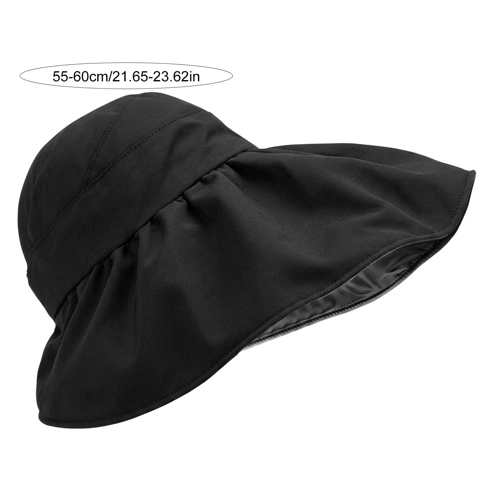 Women Sunhat 15cm Wide Brim UV Protection Black Glue Hollow Top Foldable Sun Hat for Beach Hiking Outdoor Activities view 6