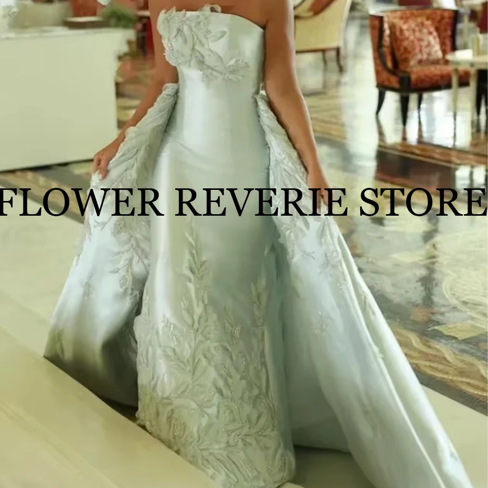 Dostosowane suknie wieczorowe Wykwintne proste Klasyczne proste Wysokiej jakości aplikacja Wzór Plisa Linia A Długie sukienki bez ramiączek Fas