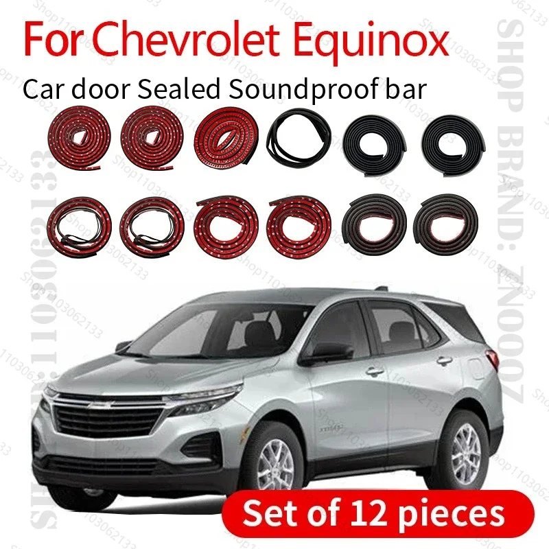 

For Chevrolet Equinox Car Door Seal Strip Rubber Double Layer Sealing Protector Soundproof Strip Dustproof Seal Strip 12PCS Set