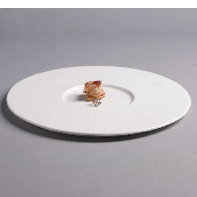 Circular Ceramic Dinner Plate Steak Sashimi Disc Sushi Plates Dessert Dish Snack Pasta Salad Tray Kitchenware