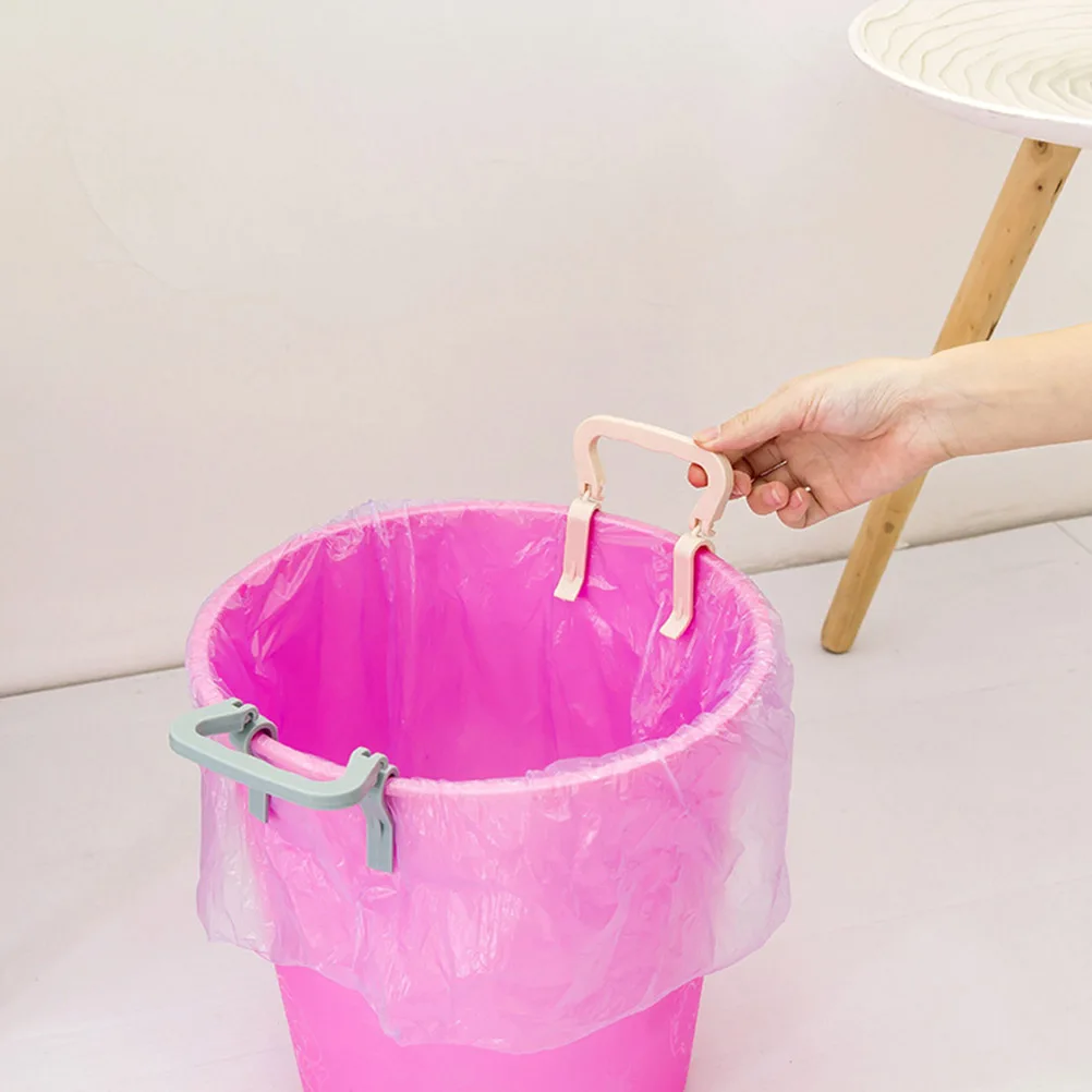 

6 PCS Waste Basket Trash Bag Clip Litter Bags Can Clips Household Green Garbage