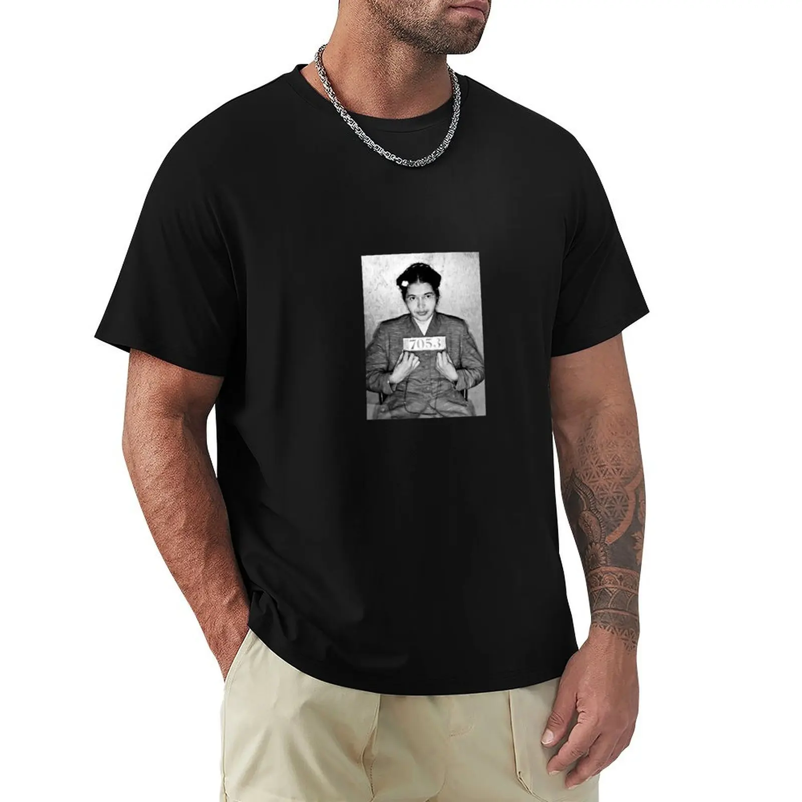 Rosa parks mugshot T-Shirt oversized graphic tee vintage t shirts plain workout shirts for men