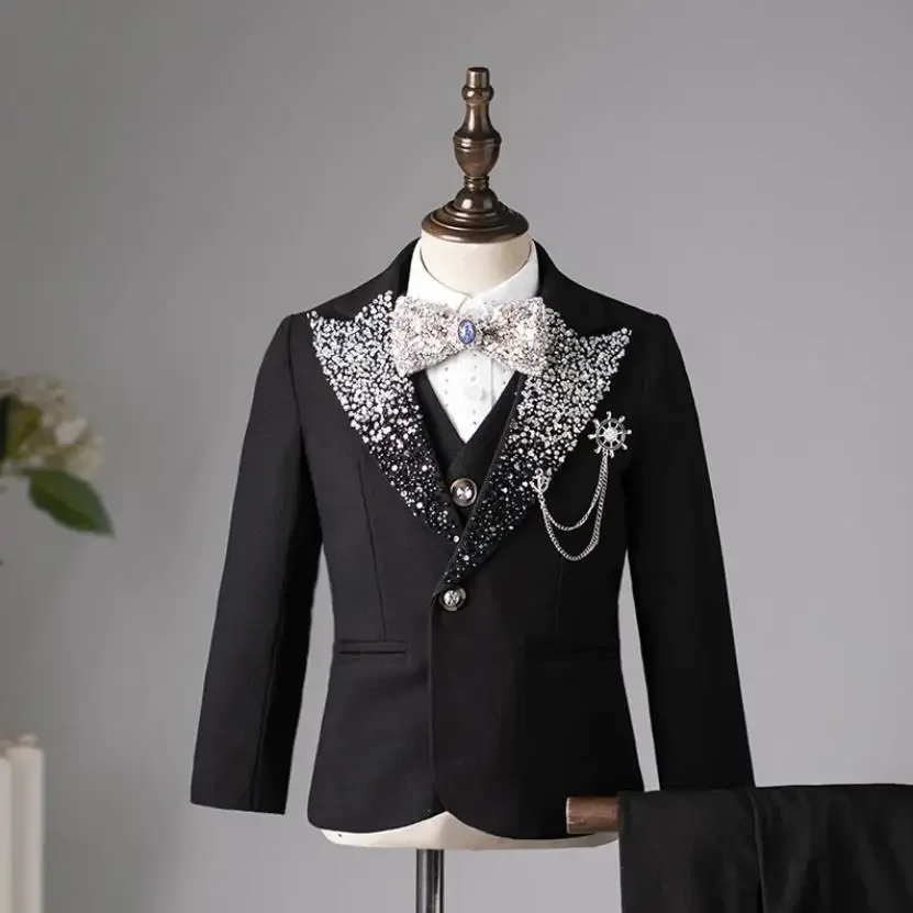 

Children's Suit Set For Boys 2025 New Autumn And Winter High-End Fashion Show, Blazers For Boys Hosting Piano Performances
