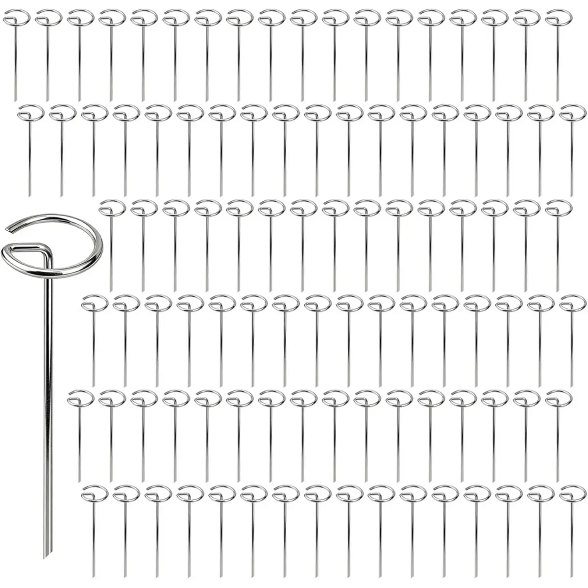 A74U 100 Pack Landscape Staples 6 Inch Galvanized Garden Stakes Yard Lawn Spikes for Plant Cover