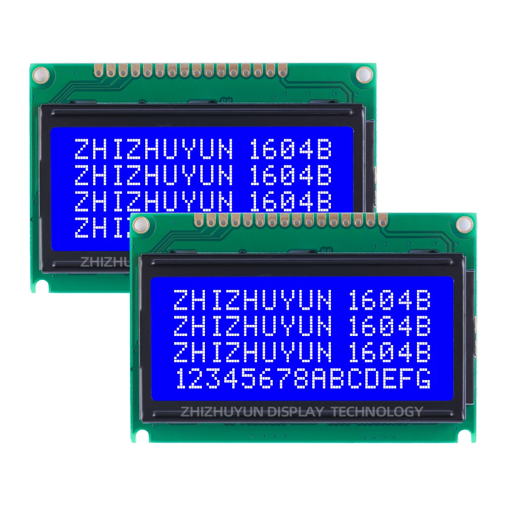 เมมเบรนสีเขียวเหลืองโมดูล LCD หลายภาษา16*04หน้าจอตัวละคร16PIN อินเตอร์เฟซมาตรฐาน1604B-2จากโรงงาน