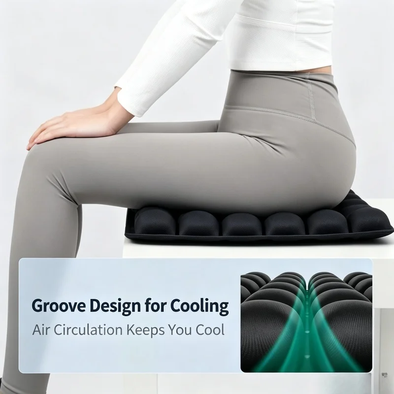 1 Pc 3D Ergonomic Chair Cushion for Long‑Time Sitting, Adjustable Inflatable Cushion for Office Chair & Car Seat