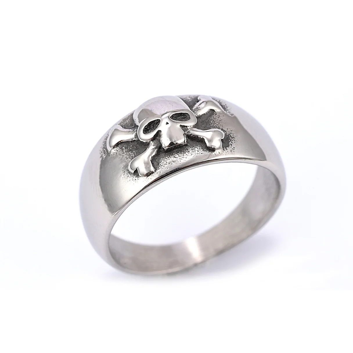 New Personality Trend Ring Motorcycle Skull Ring Stainless Steel Titanium Steel Men's Fashion Holiday Birthday Jewelry Gift