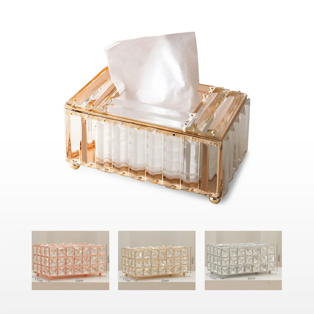 

Tissue Box Crystal Glass Home Decoration Storage boxes Simple luxury decoration Storage Racks Decoration Paper Towel